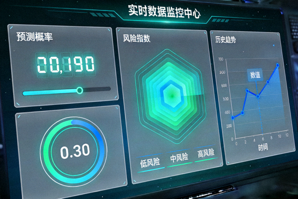 实时数据可视化仪表盘 - 动态展示预测概率、风险指数与历史趋势图表